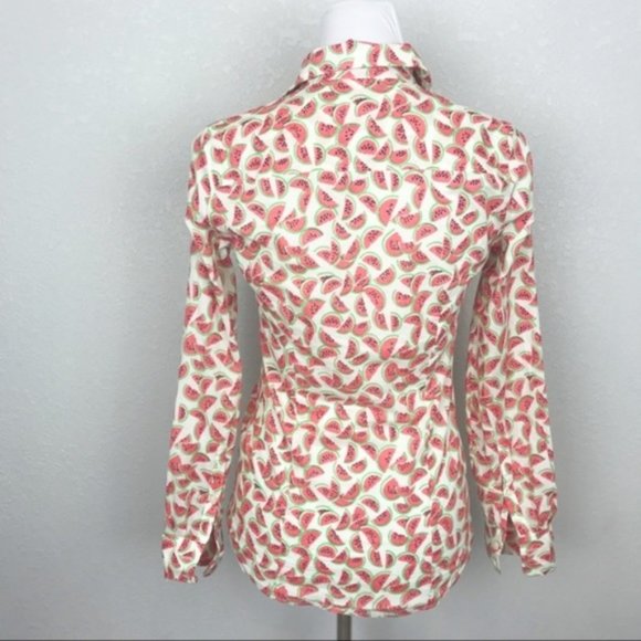 J. Crew Perfect Fit button up watermelon print XXS - Picture 8 of 8